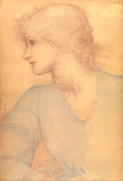 Studie in farbiger Kreide, für ein Bild, 1885 von Edward Burne Jones